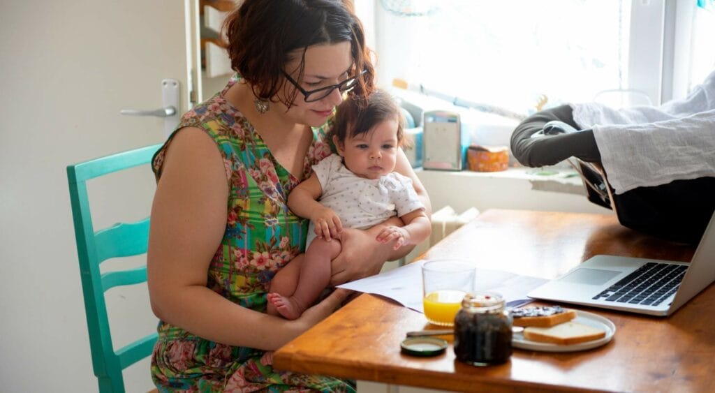 travel nurse with a baby